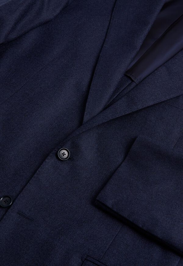 Navy Paul Stuart Textured Solid Wool Suit | UK_PAUL88708