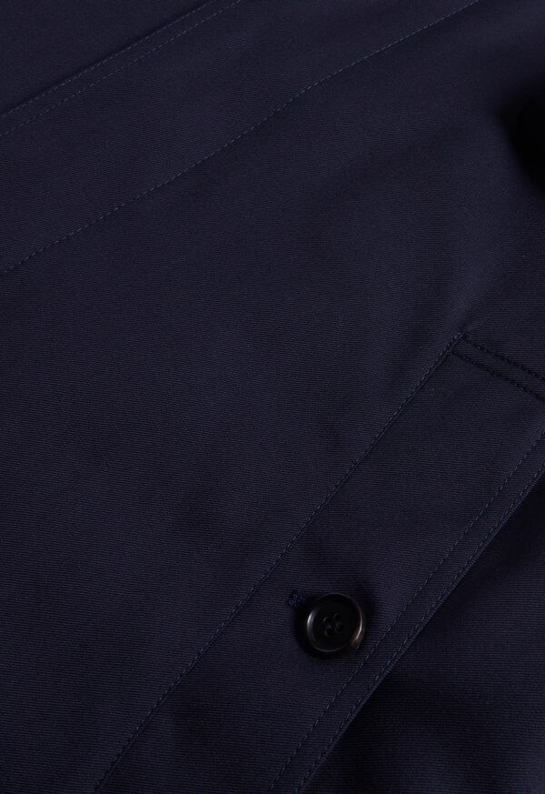 Navy Paul Stuart Water Repellent Wool Coat | UK_PAUL88473