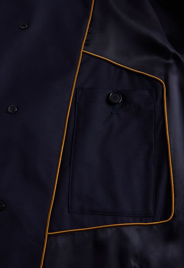 Navy Paul Stuart Water Repellent Wool Coat | UK_PAUL88473