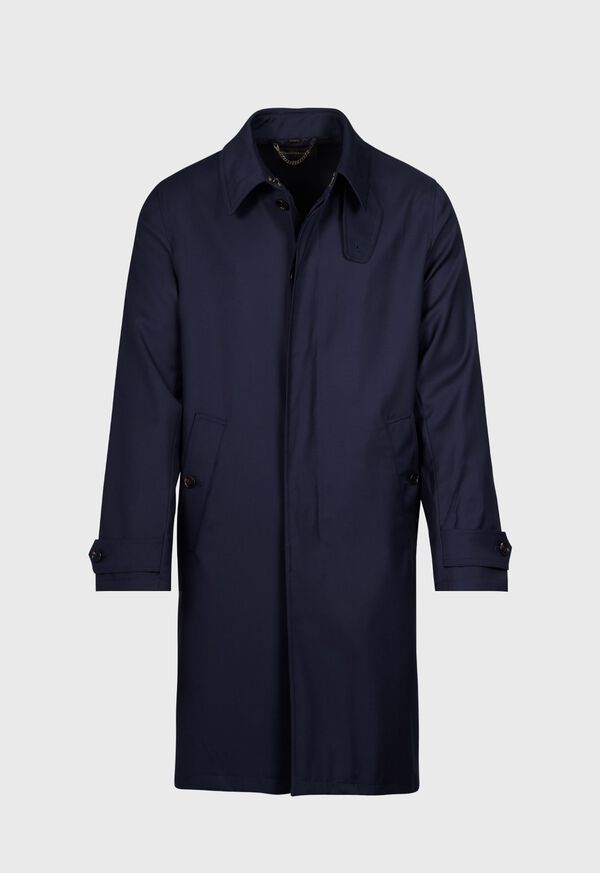 Navy Paul Stuart Water Repellent Wool Coat | UK_PAUL88473