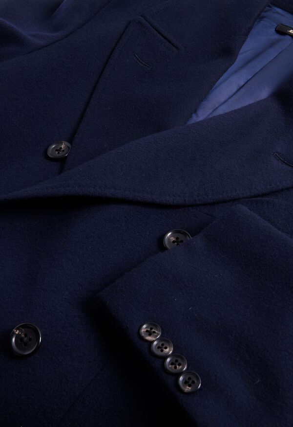 Navy Paul Stuart Water Repellent Wool Coat | UK_PAUL76919