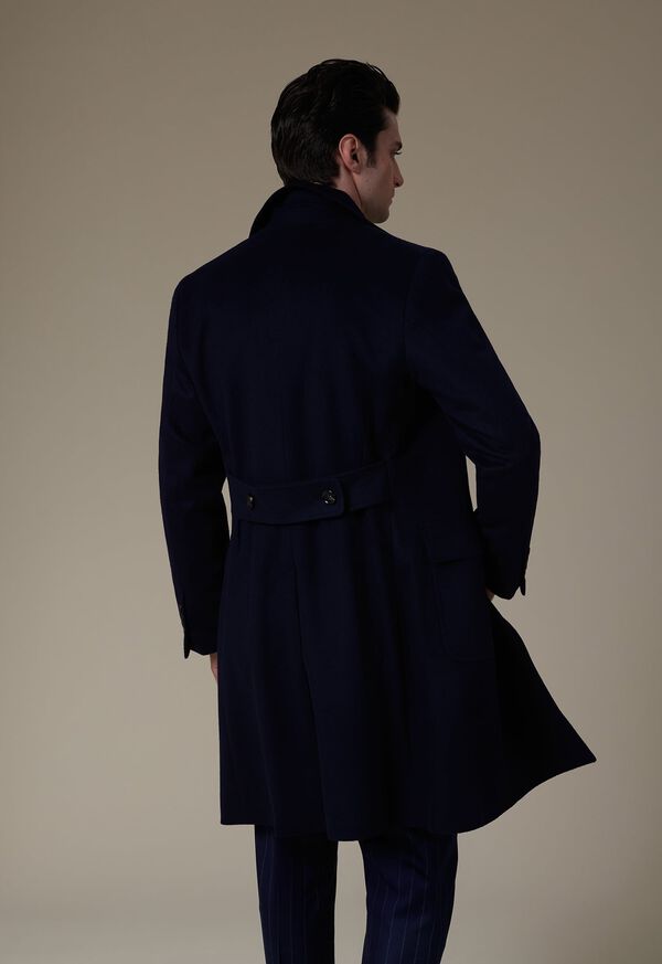 Navy Paul Stuart Water Repellent Wool Coat | UK_PAUL76919