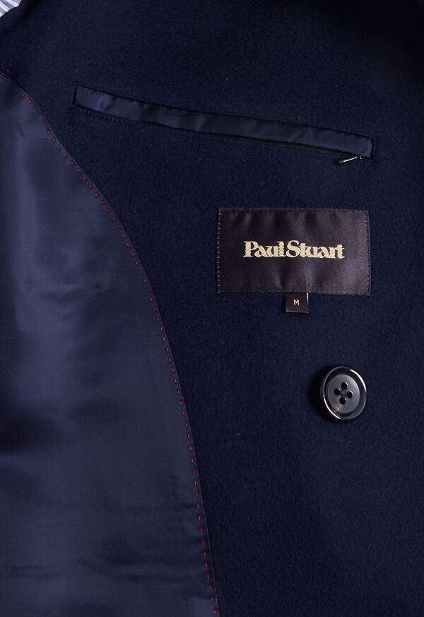 Navy Paul Stuart Water Repellent Wool Coat | UK_PAUL76919