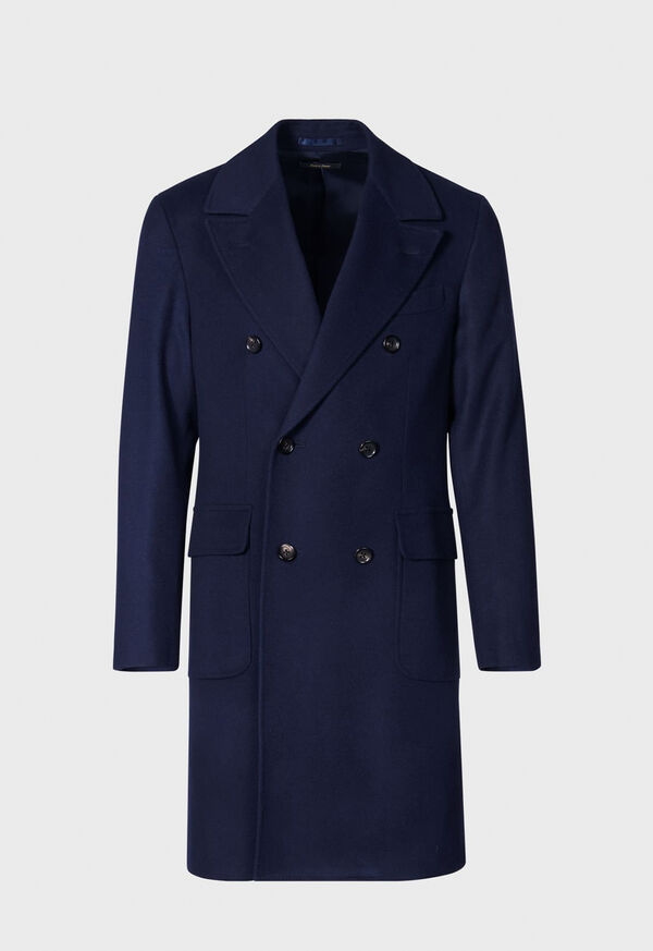 Navy Paul Stuart Water Repellent Wool Coat | UK_PAUL76919