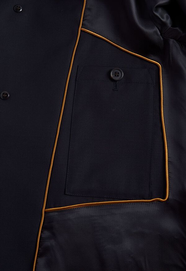 Navy Paul Stuart Water Repellent Wool Coat | UK_PAUL84001