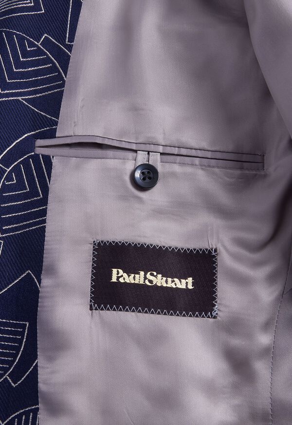 Navy Paul Stuart Wool Silk Deco Dinner | UK_PAUL70842