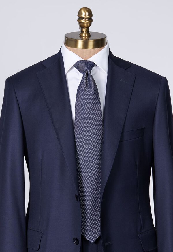 Navy Paul Stuart Woven Silk Micro Dot | UK_PAUL60275