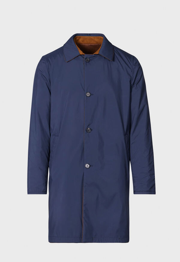 Navy / Brown Paul Stuart Cashmere Reversible Coat | UK_PAUL21779