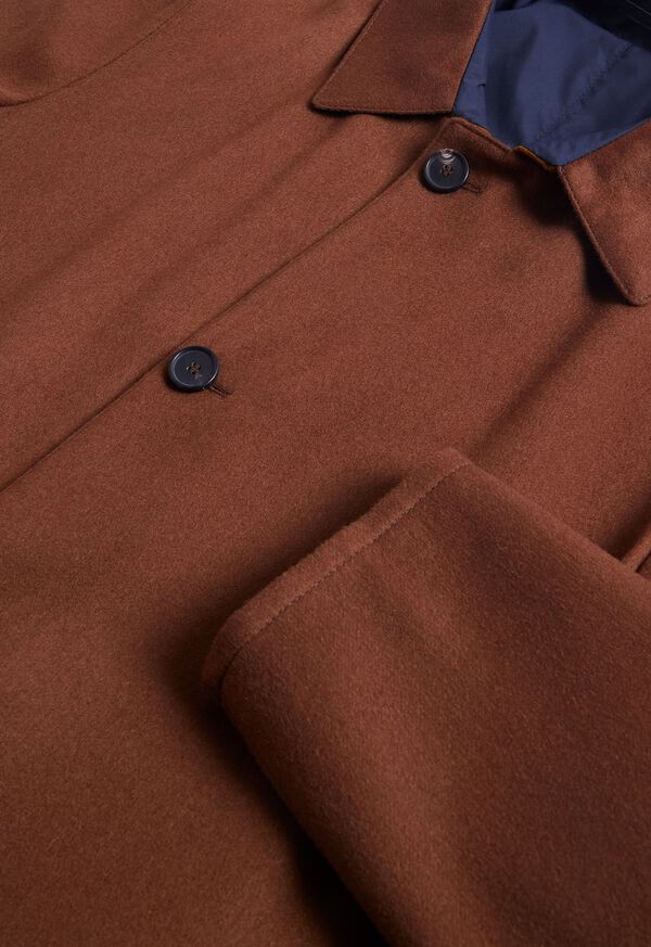 Navy / Brown Paul Stuart Cashmere Reversible Coat | UK_PAUL21779