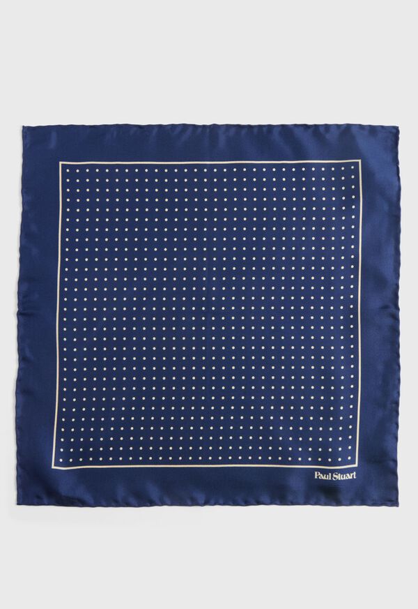 Navy / Cream Paul Stuart Silk Twill Dot Print | UK_PAUL94096