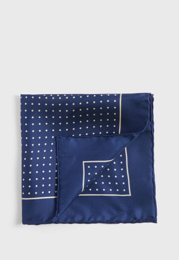 Navy / Cream Paul Stuart Silk Twill Dot Print | UK_PAUL94096