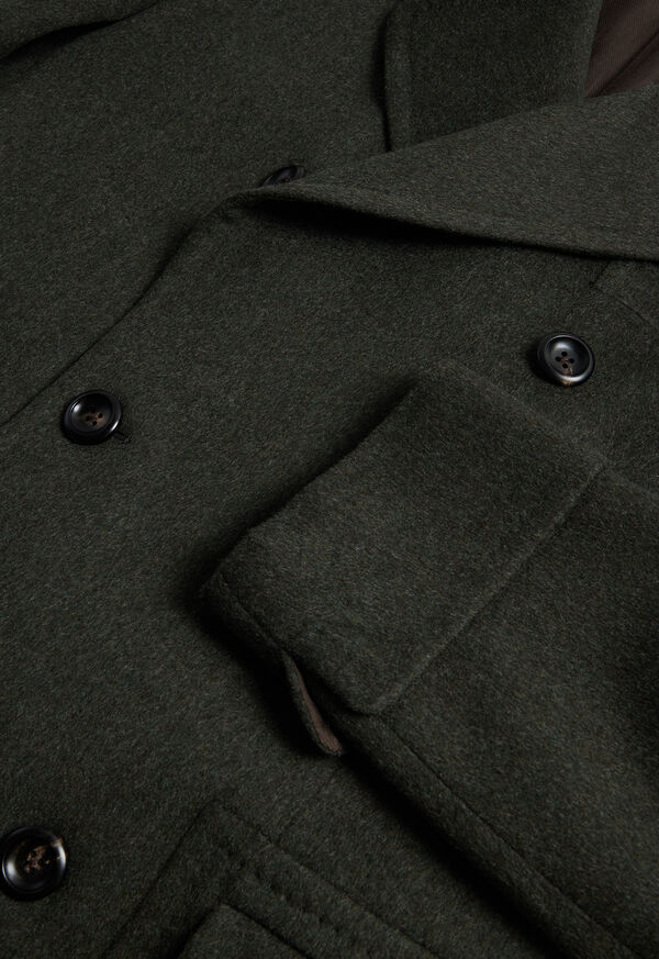 Olive Paul Stuart Double Breasted Military Style Wool Coat | UK_PAUL64590