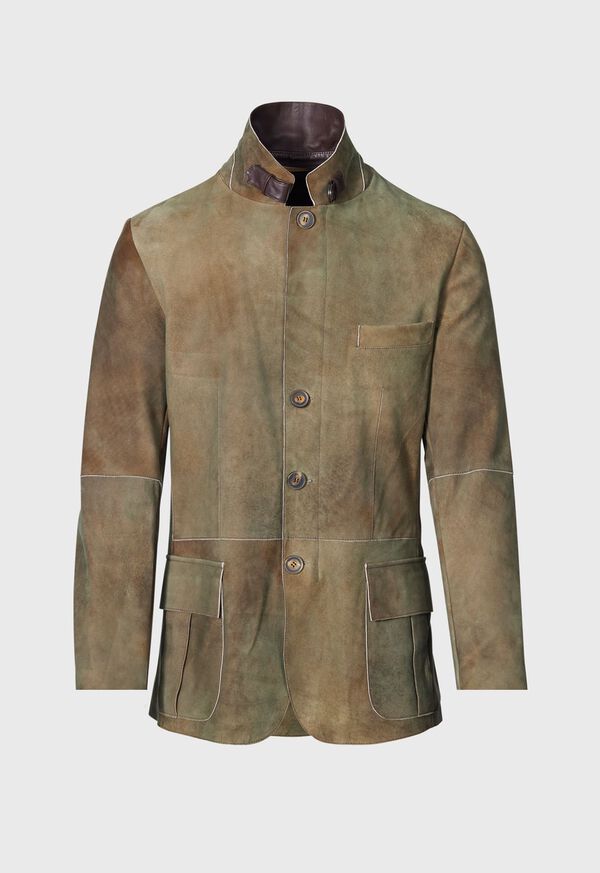 Olive Paul Stuart Suede Raw Edge Jacket | UK_PAUL80063