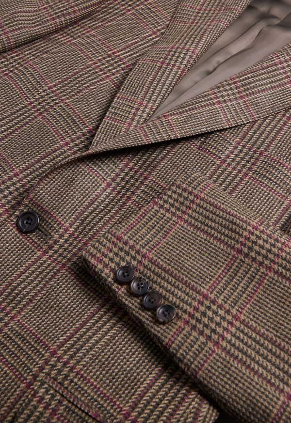 Olive / Red Paul Stuart Wool Cashmere Plaid Paul | UK_PAUL59246