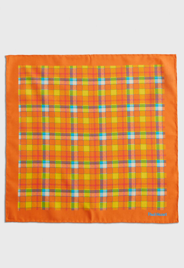 Orange Paul Stuart Habotai Silk Plaid | UK_PAUL29615