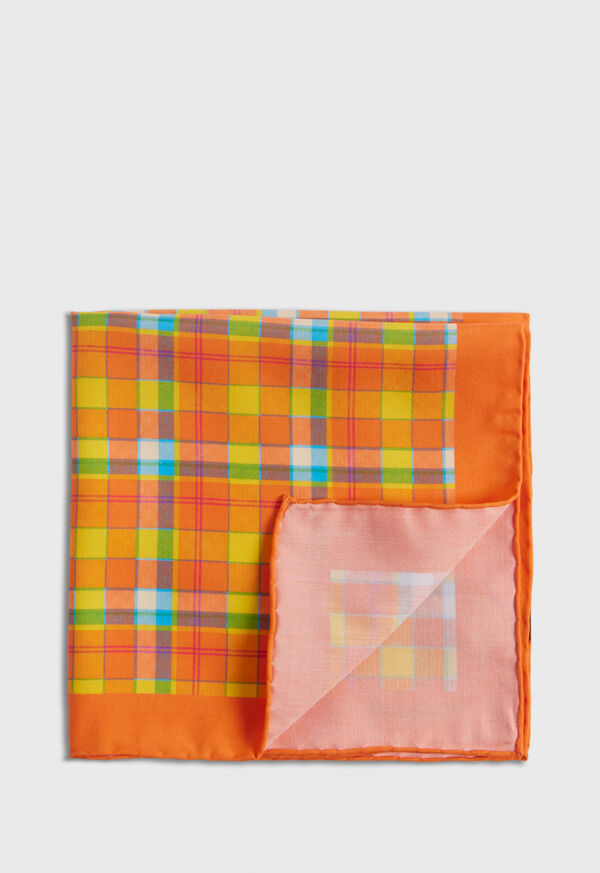 Orange Paul Stuart Habotai Silk Plaid | UK_PAUL29615