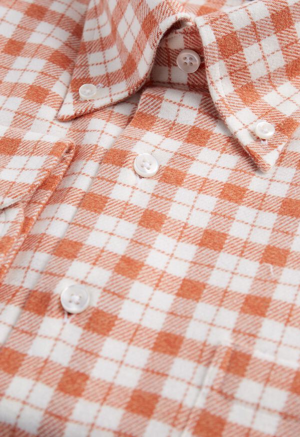 Orange Paul Stuart Plaid Flannel | UK_PAUL95683