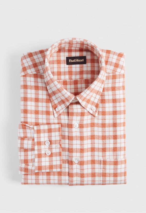 Orange Paul Stuart Plaid Flannel | UK_PAUL95683