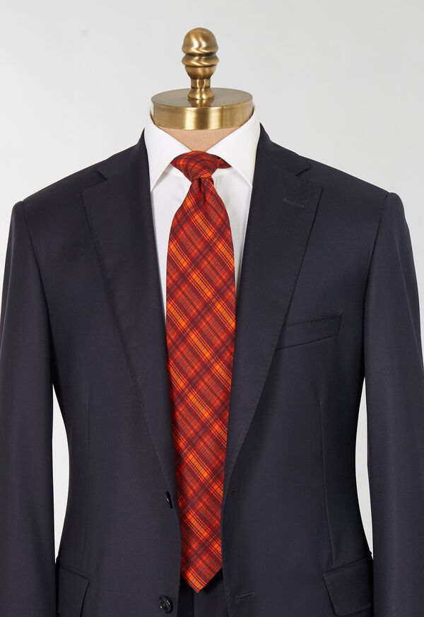 Orange Paul Stuart Printed Wool Plaid | UK_PAUL52387