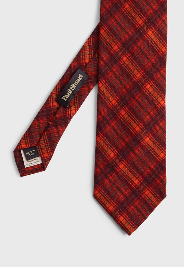 Orange Paul Stuart Printed Wool Plaid | UK_PAUL52387