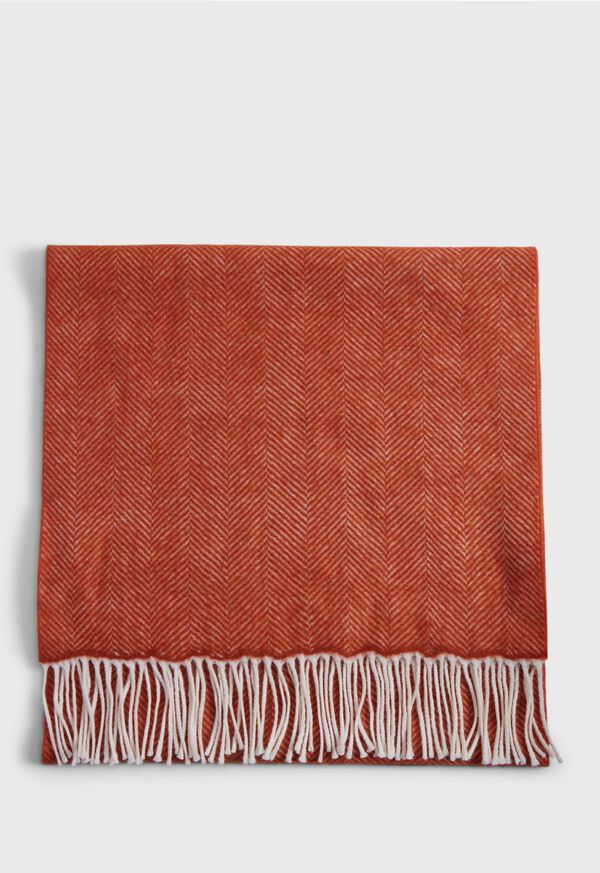 Orange Paul Stuart Wool Chevron Scarf | UK_PAUL83422