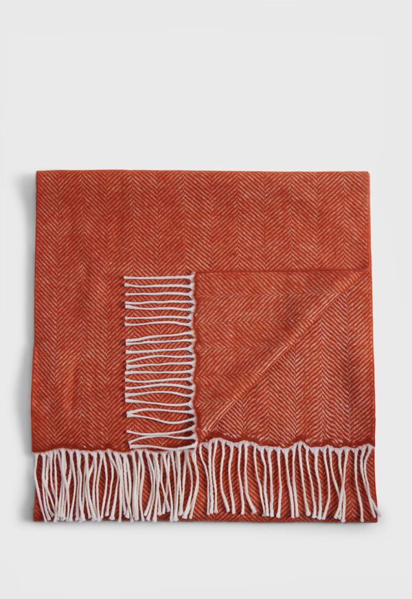 Orange Paul Stuart Wool Chevron Scarf | UK_PAUL83422