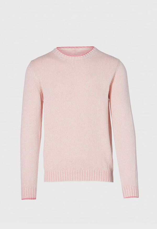 Pink Paul Stuart Cotton Mouliné Crewneck | UK_PAUL54963