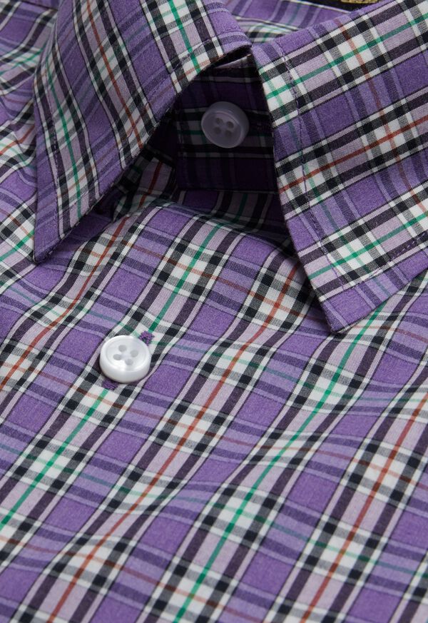 Purple Paul Stuart Cotton Poplin Plaid | UK_PAUL10880