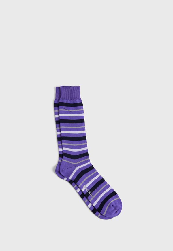 Purple Paul Stuart Cotton Variegated Multicolor Stripe | UK_PAUL42232