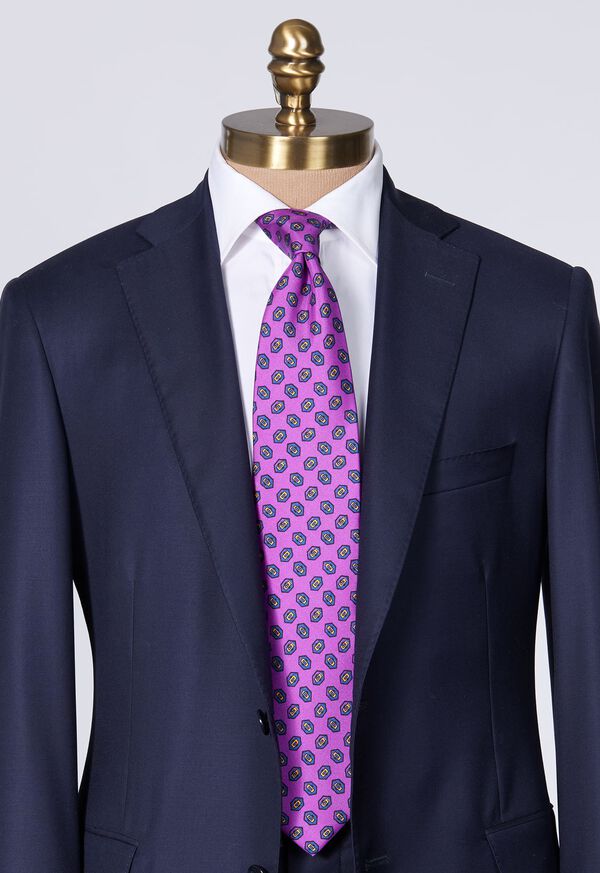 Purple Paul Stuart Madder Silk Hexagon Print | UK_PAUL45960