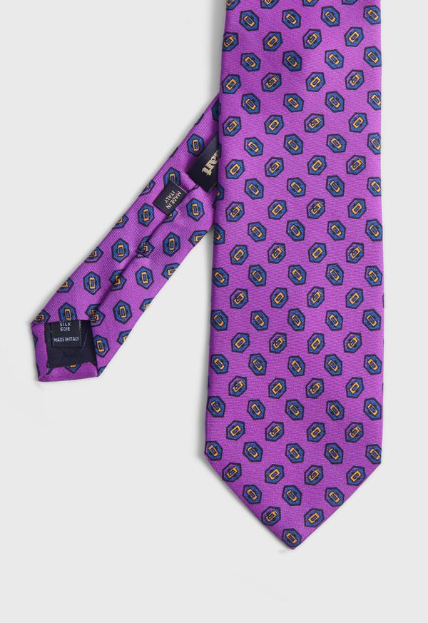 Purple Paul Stuart Madder Silk Hexagon Print | UK_PAUL45960