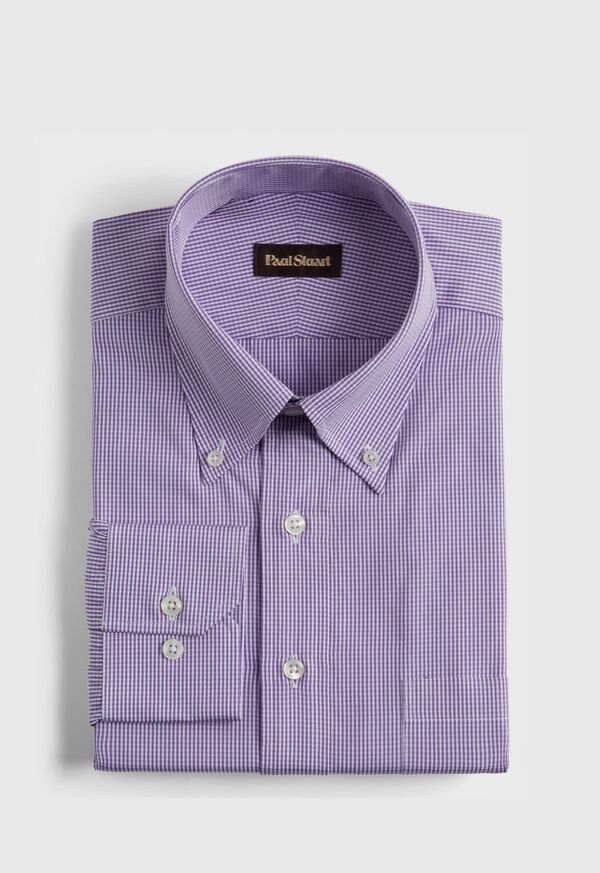 Purple Paul Stuart Micro Gingham Check | UK_PAUL85073