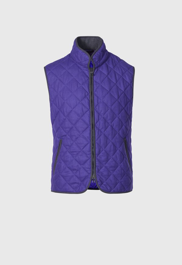 Purple Paul Stuart Quilted Wool Flannel Vest | UK_PAUL74429