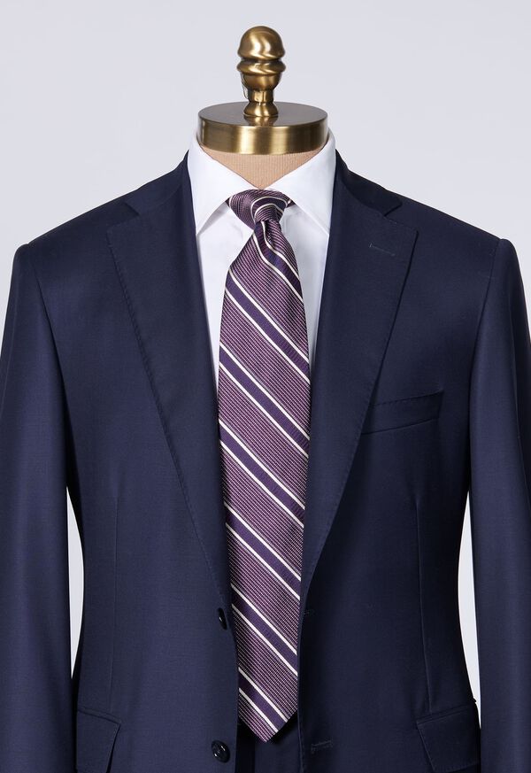 Purple Paul Stuart Silk Jacquard Macclesfield Stripe | UK_PAUL77806