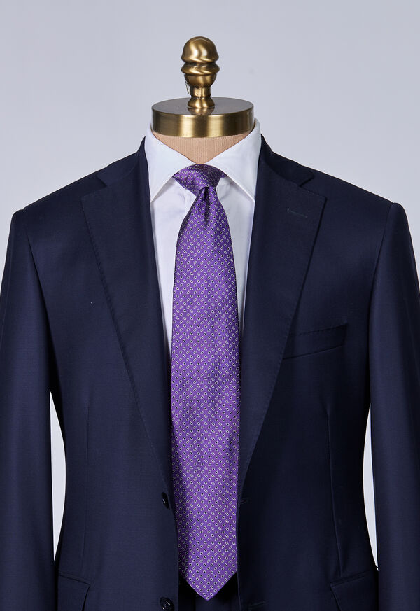 Purple Paul Stuart Woven Silk Micro Pine Motiff | UK_PAUL77236