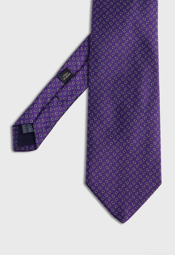 Purple Paul Stuart Woven Silk Micro Pine Motiff | UK_PAUL77236