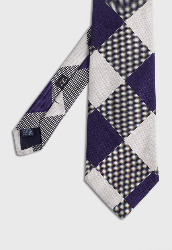 Purple Paul Stuart Woven Silk Oversized Check | UK_PAUL67044