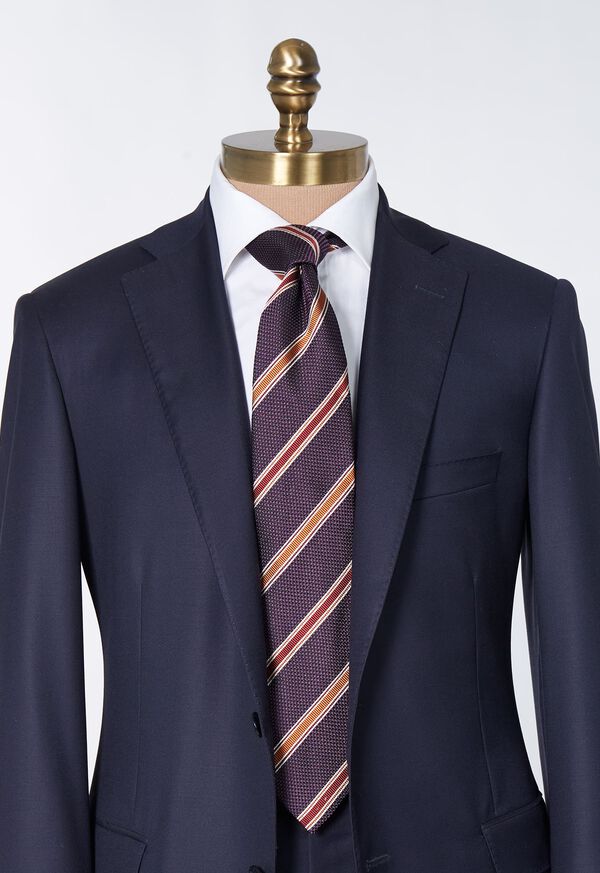 Purple Paul Stuart Woven Silk Textured Stripe | UK_PAUL21113