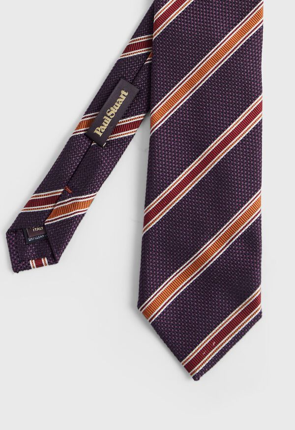 Purple Paul Stuart Woven Silk Textured Stripe | UK_PAUL21113