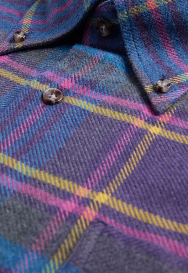 Purple / Pink Paul Stuart Flannel Plaid | UK_PAUL52696