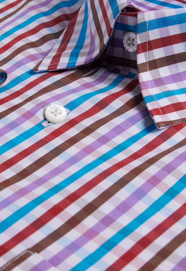 Purple / Red Paul Stuart Cotton Multicolor Check | UK_PAUL22091