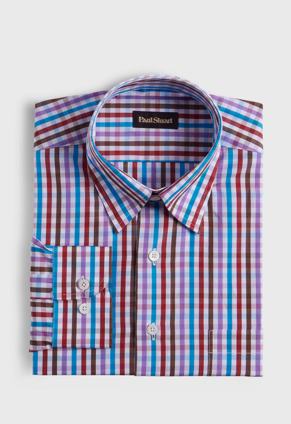 Purple / Red Paul Stuart Cotton Multicolor Check | UK_PAUL22091