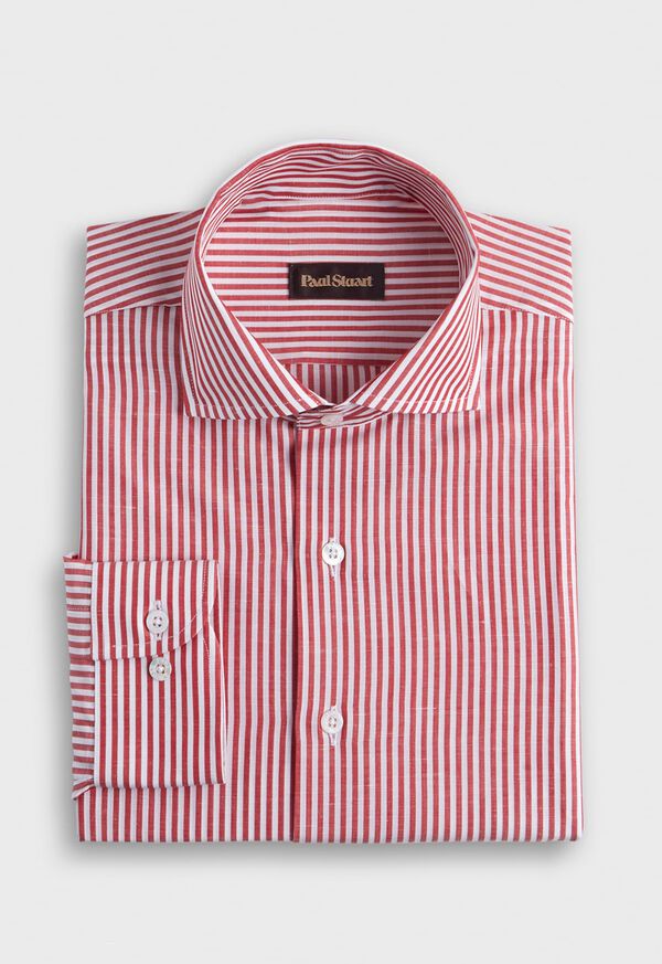 Red Paul Stuart Bengal Stripe Cotton & Linen | UK_PAUL62825