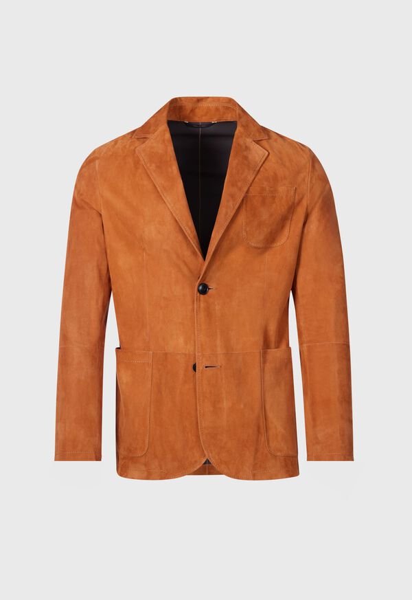 Red Paul Stuart Lamb Suede Jacket | UK_PAUL28105