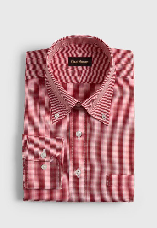 Red Paul Stuart Micro Gingham Check | UK_PAUL61521