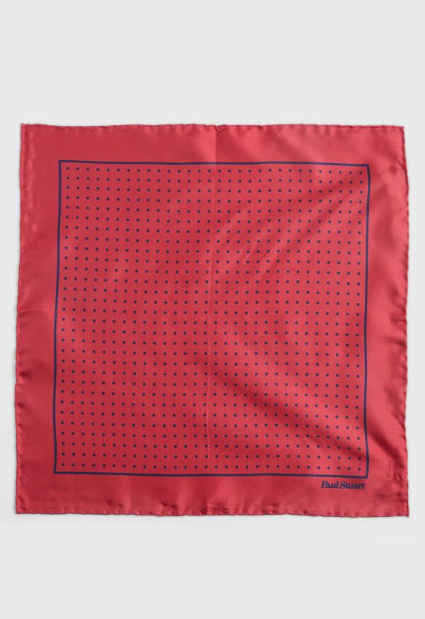 Red / Navy Paul Stuart Silk Twill Dot Print | UK_PAUL24390