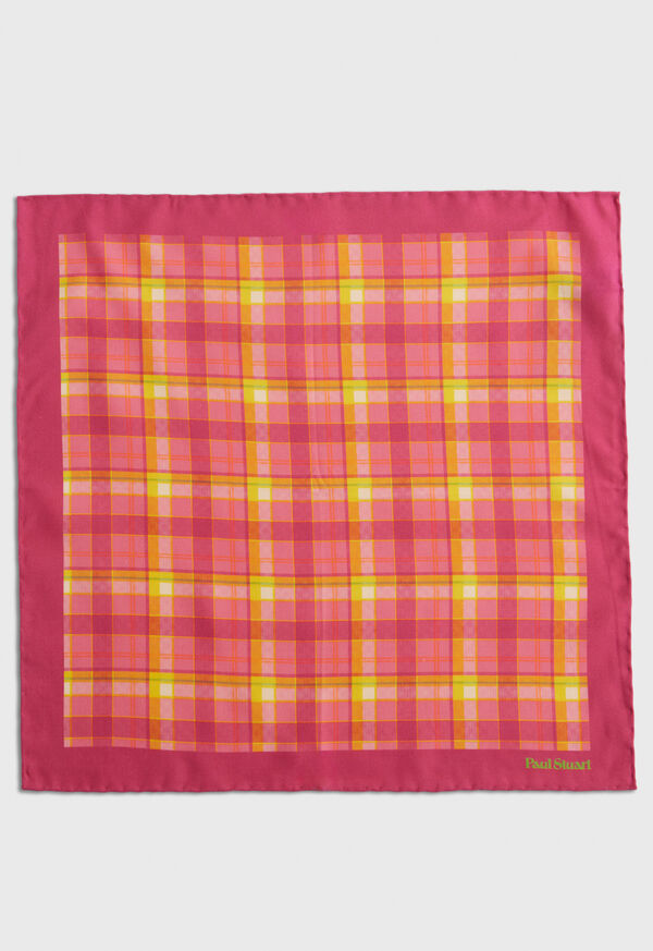 Red / Yellow Paul Stuart Habotai Silk Plaid | UK_PAUL20534