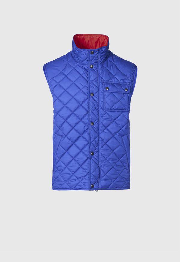 Royal Blue Paul Stuart Diamond Quilted Vest | UK_PAUL52767