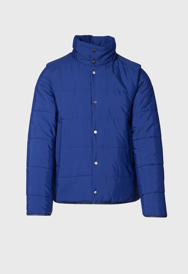 Royal Blue Paul Stuart Down Jacket with Removable Sleeves | UK_PAUL25464