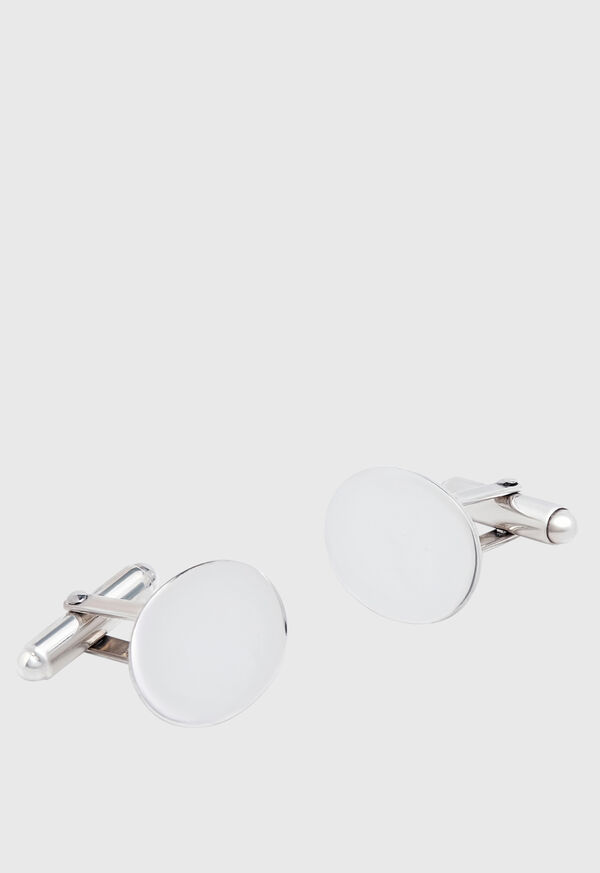 Silver Paul Stuart Sterling Silver Polished Oval Cufflinks | UK_PAUL59905